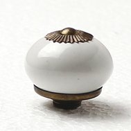 31011 Knopka Ø 40mm, porcelán bílý/patina