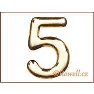 C37  Číslice 37mm  zlatá  ""5"" - Rowell