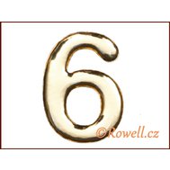 C37  Číslice 37mm  zlatá  ""6"" - Rowell