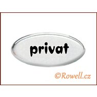 SD  štítek  stříbrný ""privat"" - Rowell